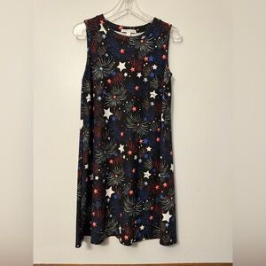 Sleeveless Red, White & Blue Dress